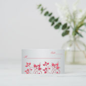 Coral Pink en Grey Floral Place Card Plaatskaartje (Staand voorkant)