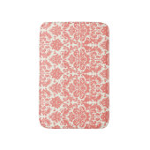 Coral Pink en Ivory Elegant Damask Pattern Badmat (Voorkant Verticaal)