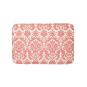 Coral Pink en Ivory Elegant Damask Pattern Badmat (Voorkant)
