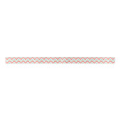 Coral Pink en Mint Green Chevron Pattern Satijnen Lint (Voorkant)