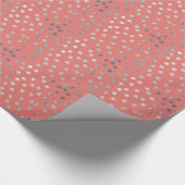 Coral Pink en Silver Glitter City Stippen Cadeaupapier (Hoek)
