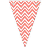 Coral Pink en White Chevron met Mint Nautical Vlaggetjes (Tweede vlag)