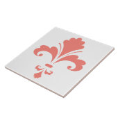 Coral Pink Fleur de lis Tegeltje (Zijkant)