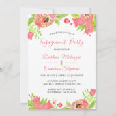 Coral Pink Flowers Spring Garden Engagement Kaart (Voorkant)