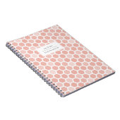 Coral Pink Geo Hexagon Patroon Notitieboek (Rechterzijde)