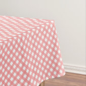Coral Pink Gingham Pattern Tafelkleed (Voorbeeld)