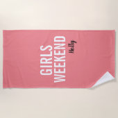 Coral Pink Girls Weekend Beach Towel Strandlaken (Voorkant)