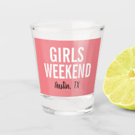 Coral Pink Girls Weekend Shot Glass Glas