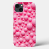 Coral Pink Glossy Bubbles iPhone Case Art (Achterkant)