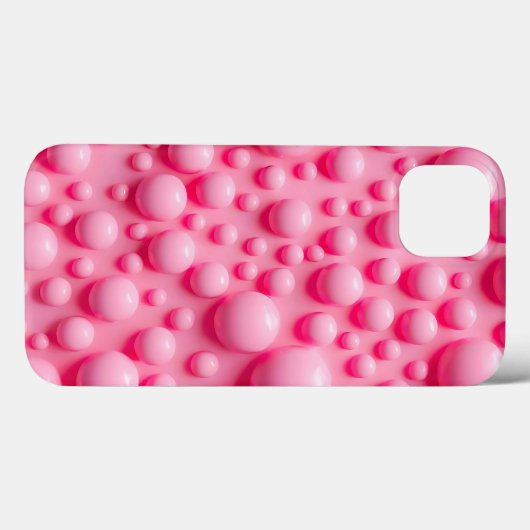 Coral Pink Glossy Bubbles iPhone Case Art (Achterkant (horizontaal))