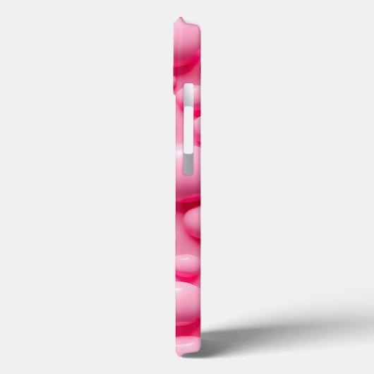 Coral Pink Glossy Bubbles iPhone Case Art (Achterkant / Links)