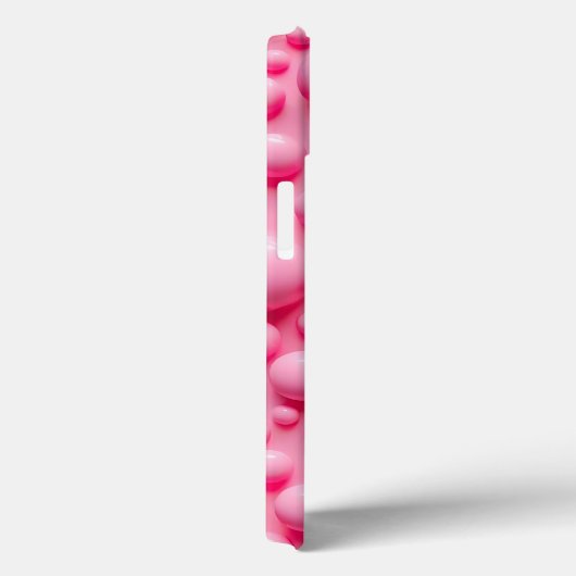 Coral Pink Glossy Bubbles iPhone Case Art (Achterkant / Rechts)