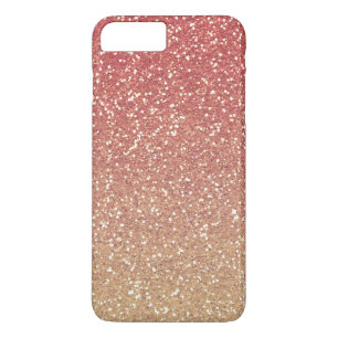 Coral Pink Gold Faux Glitter Case-Mate iPhone Case