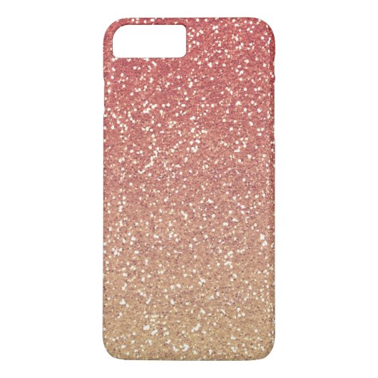 Coral Pink Gold Faux Glitter Case-Mate iPhone Case (Achterkant)