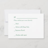 Coral Pink Green Floral Wedding Menu RSVP (Achterkant)