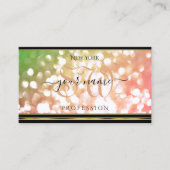 Coral Pink Green Ombre Glitter Initialen Gold Blac Visitekaartje (Voorkant)