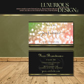 Coral Pink Green Ombre Glitter Initialen Gold Blac Visitekaartje
