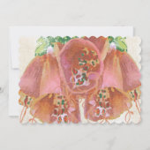 Coral Pink Green Wedding Typography Wedding Kaart (Achterkant)