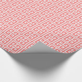 Coral Pink - Grieks sleutelpatroon Cadeaupapier (Hoek)