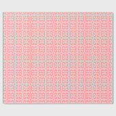 Coral Pink - Grieks sleutelpatroon Cadeaupapier (Vlak)