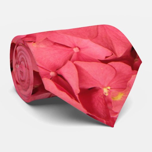Coral Pink Hydrangea II Weddenschap Stropdas (Opgerold)