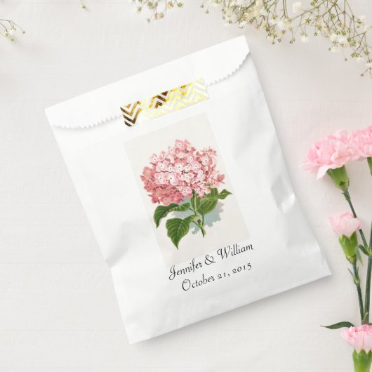 Coral Pink Hydrangea Wedding Favor Bag Bedankzakje (Gezegeld)