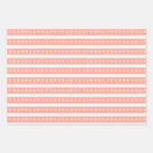 Coral Pink kerstfeestjes Boho Trendy Inpakpapier Vel (Voorkant 3)