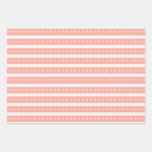 Coral Pink kerstfeestjes Boho Trendy Inpakpapier Vel (Voorkant 3)