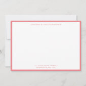 Coral Pink Klassieke Border Flat Note Card Notitiekaartje (Voorkant)