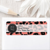 Coral Pink Leopard Print; Chalkboard look Etiket (Insitu)