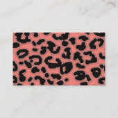 Coral Pink Leopard Print; Chalkboard look Visitekaartje (Achterkant)