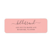 Coral Pink Loose Script Etiket (Voorkant)
