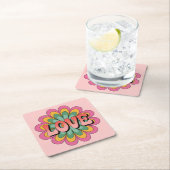 Coral Pink LOVE Roze Onderzetter Set (Insitu)