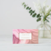Coral Pink Melted Swirls Designer Business Visitekaartje (Staand voorkant)