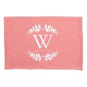 Coral Pink Monogrammed Kussensloop (Voorkant)