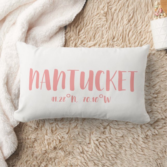 Coral Pink Nantucket Coordinates Beach House Kussen (Deken)