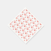 Coral Pink Nautical Anchor Patroon Servetten (Hoek)