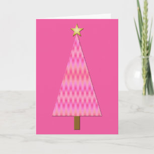 Coral Pink Ombre moderne kerstboom Feestdagen Kaart