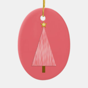 Coral Pink Ombre moderne kerstboom Keramisch Ornament