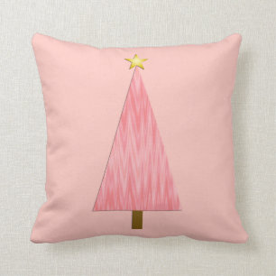 Coral Pink Ombre moderne kerstboom Kussen