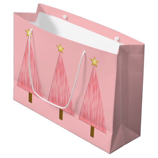 Coral Pink Ombre moderne kerstboom Large Cadeautasje (Voorkant Gekanteld)