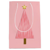 Coral Pink Ombre moderne kerstboom Medium Cadeauzakje (Voorkant)