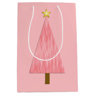 Coral Pink Ombre moderne kerstboom Medium Cadeauzakje