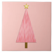Coral Pink Ombre moderne kerstboom Tegeltje (Voorkant)