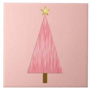 Coral Pink Ombre moderne kerstboom Tegeltje