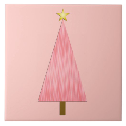 Coral Pink Ombre moderne kerstboom Tegeltje (Voorkant)