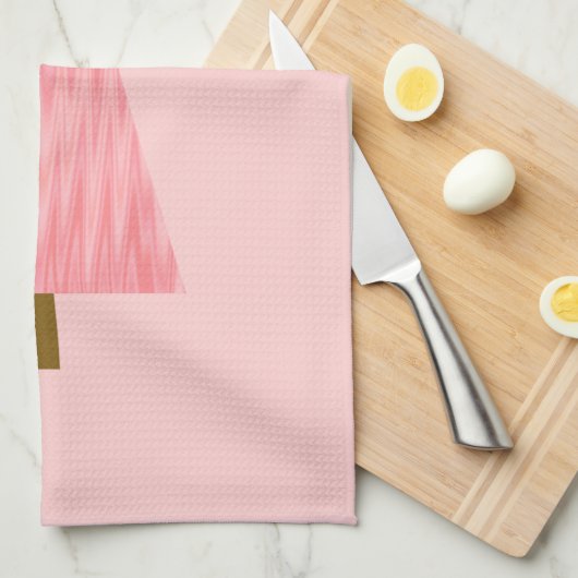 Coral Pink Ombre moderne kerstboom Theedoek (Quarter Fold)