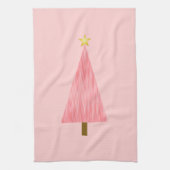 Coral Pink Ombre moderne kerstboom Theedoek (Verticaal)