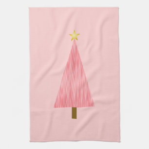 Coral Pink Ombre moderne kerstboom Theedoek