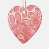 Coral Pink Paisley Heart Keramisch Ornament (Links)